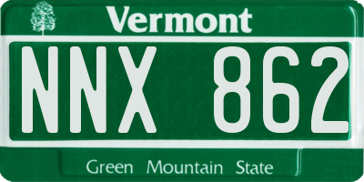 VT license plate NNX862