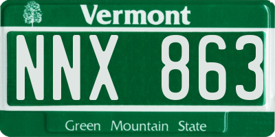 VT license plate NNX863