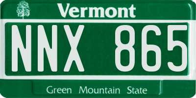 VT license plate NNX865