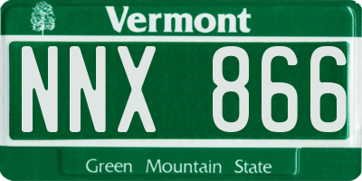 VT license plate NNX866