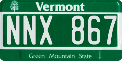 VT license plate NNX867