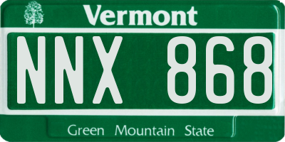 VT license plate NNX868