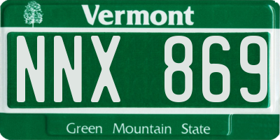 VT license plate NNX869