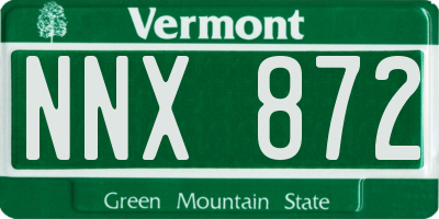 VT license plate NNX872