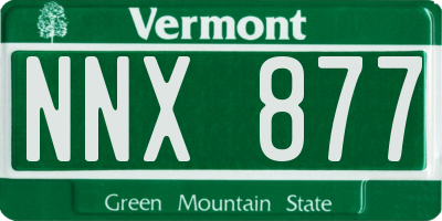 VT license plate NNX877