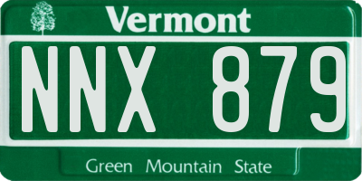 VT license plate NNX879