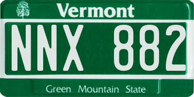 VT license plate NNX882