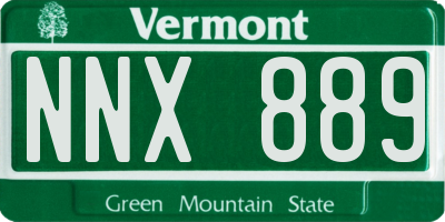 VT license plate NNX889