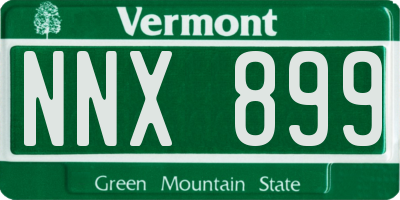 VT license plate NNX899