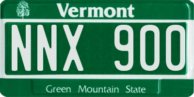 VT license plate NNX900