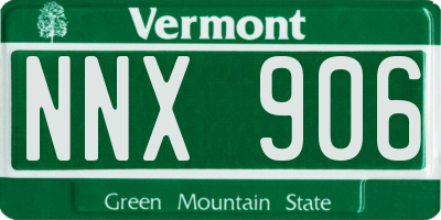 VT license plate NNX906