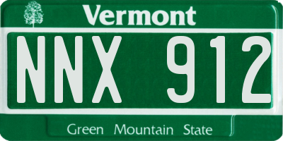 VT license plate NNX912