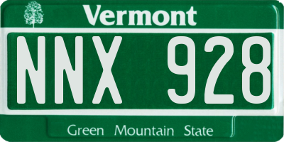 VT license plate NNX928