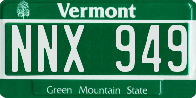 VT license plate NNX949