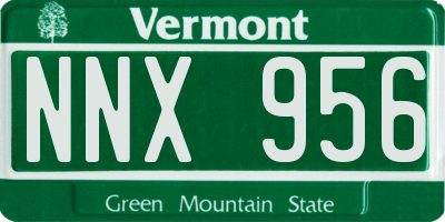 VT license plate NNX956