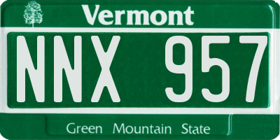 VT license plate NNX957