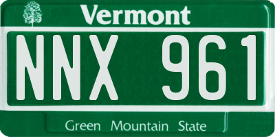 VT license plate NNX961