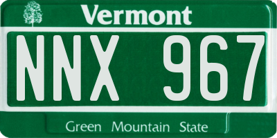 VT license plate NNX967