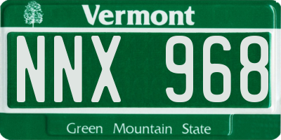 VT license plate NNX968