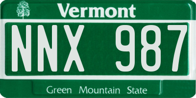 VT license plate NNX987