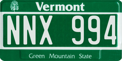 VT license plate NNX994