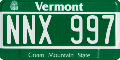 VT license plate NNX997
