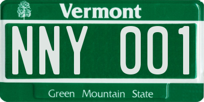 VT license plate NNY001