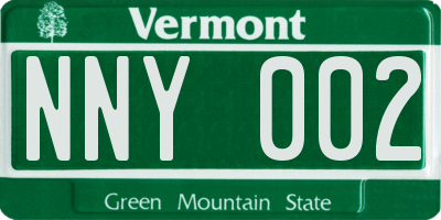 VT license plate NNY002