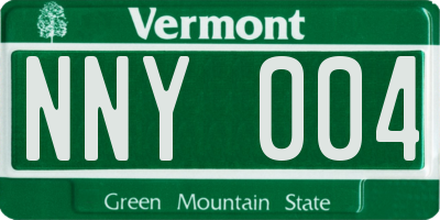 VT license plate NNY004