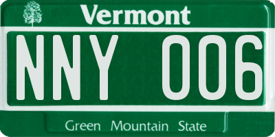 VT license plate NNY006