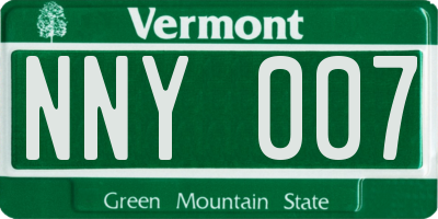 VT license plate NNY007
