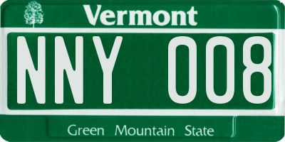 VT license plate NNY008