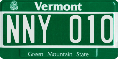 VT license plate NNY010