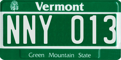 VT license plate NNY013