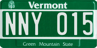 VT license plate NNY015