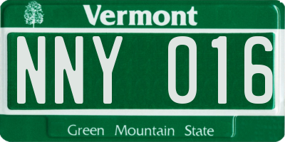 VT license plate NNY016