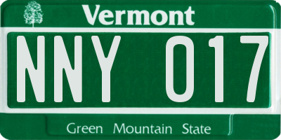 VT license plate NNY017
