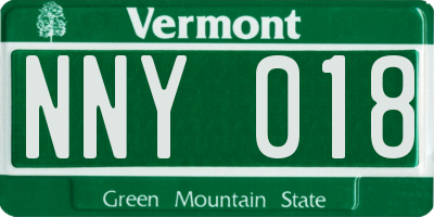 VT license plate NNY018