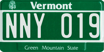 VT license plate NNY019