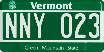 VT license plate NNY023