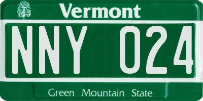 VT license plate NNY024