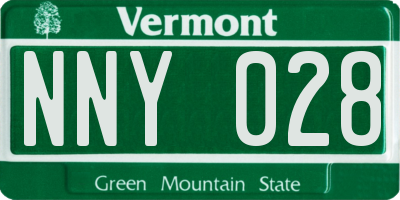 VT license plate NNY028