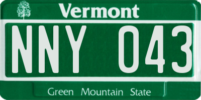 VT license plate NNY043