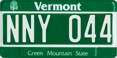 VT license plate NNY044