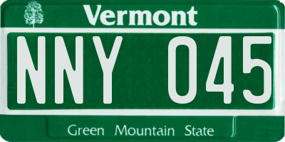 VT license plate NNY045