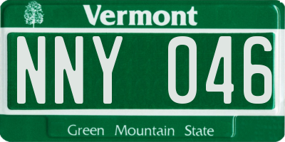 VT license plate NNY046