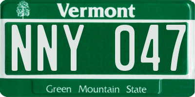 VT license plate NNY047