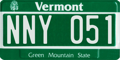 VT license plate NNY051