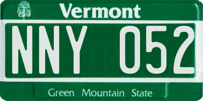 VT license plate NNY052