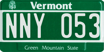 VT license plate NNY053